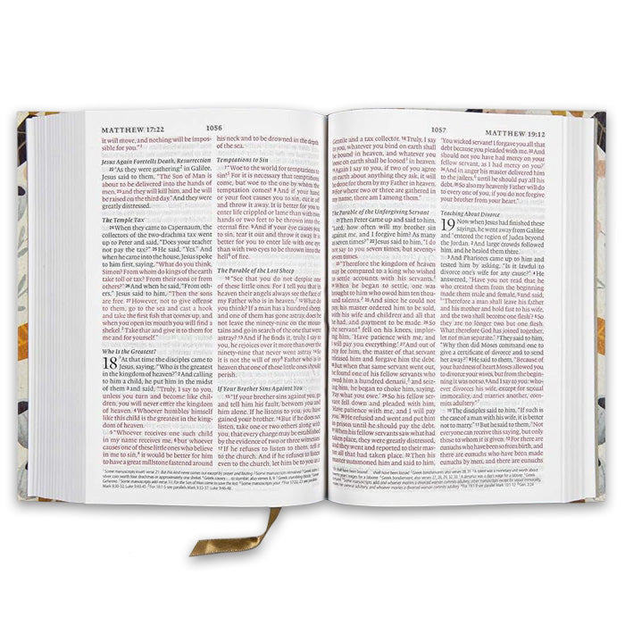 ESV Large Print Compact Bible, Red Letter Hardcover, Spring Bloom Design
