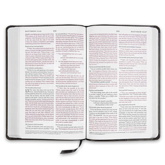ESV Thinline Bible, Red Letter TruTone®, Charcoal, Crown Design