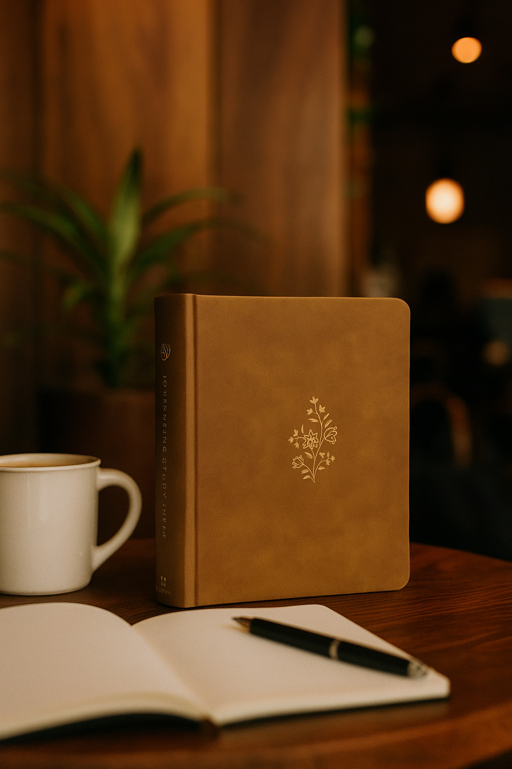 ESV Journaling Study Bible TruTone over Board, Nubuck Caramel