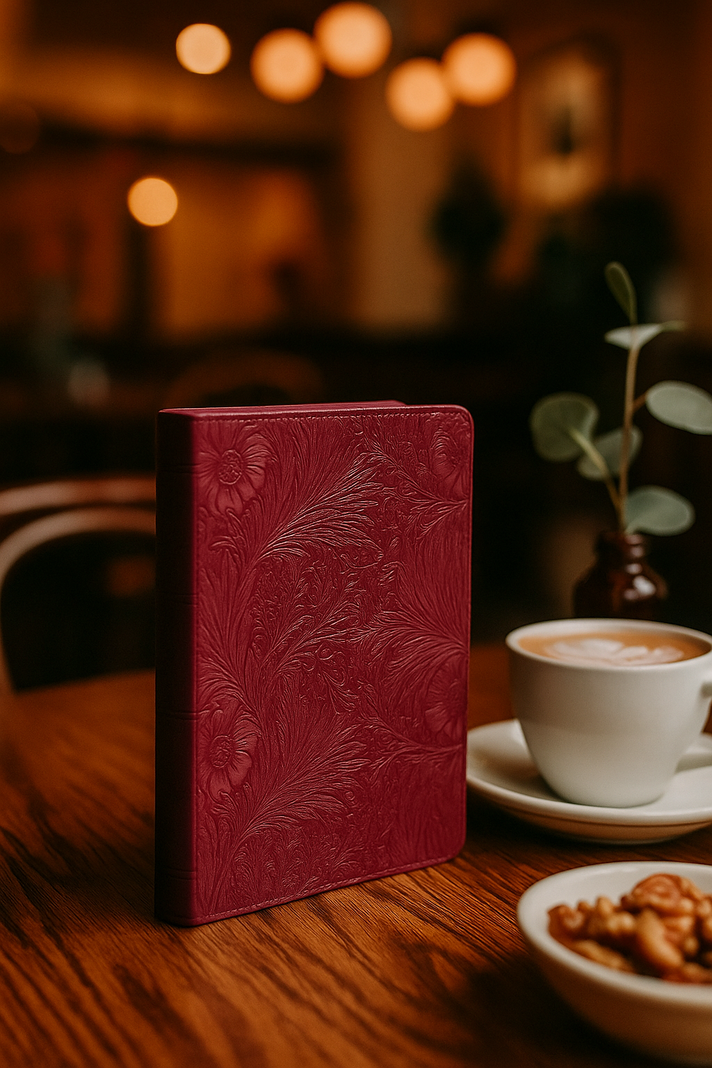 ESV Large Print Value Thinline Bible TruTone, Raspberry, Floral Design